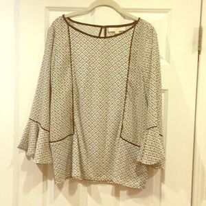 Loft black and white dressy blouse